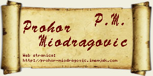 Prohor Miodragović vizit kartica